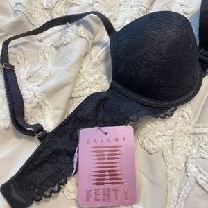 BRAND NEW W/ TAGS Savage Fenty Black Lace Bra 32A
